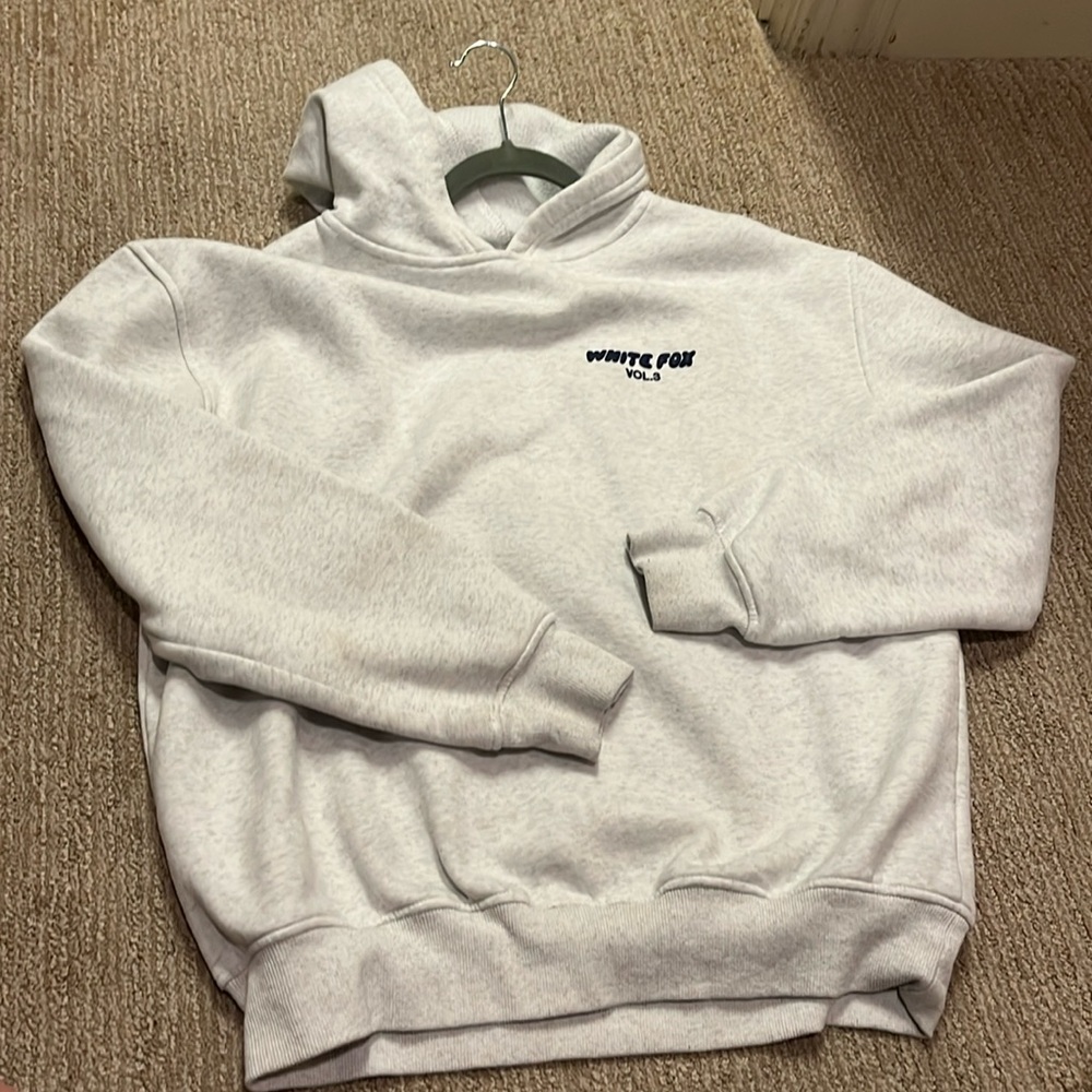 White fox vol. 3 heather grey and navy hoodie size M